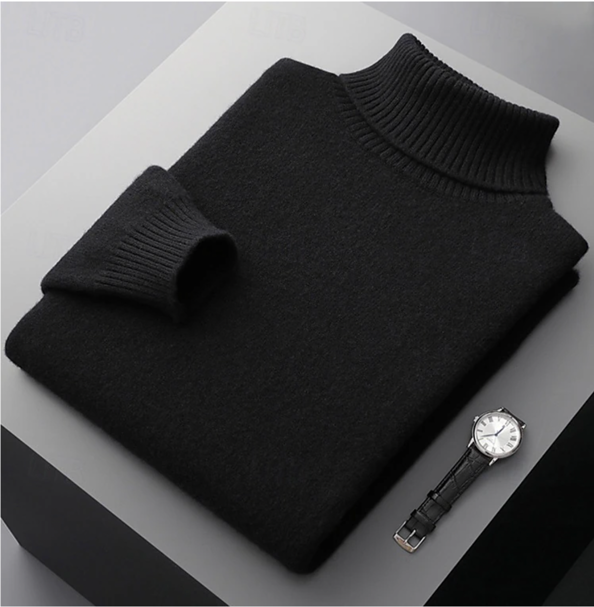Amawinc Pull Col Roulé Mérinos À Côtes Homme Premium Pour L Hiver Tricot Chaud Et Confort