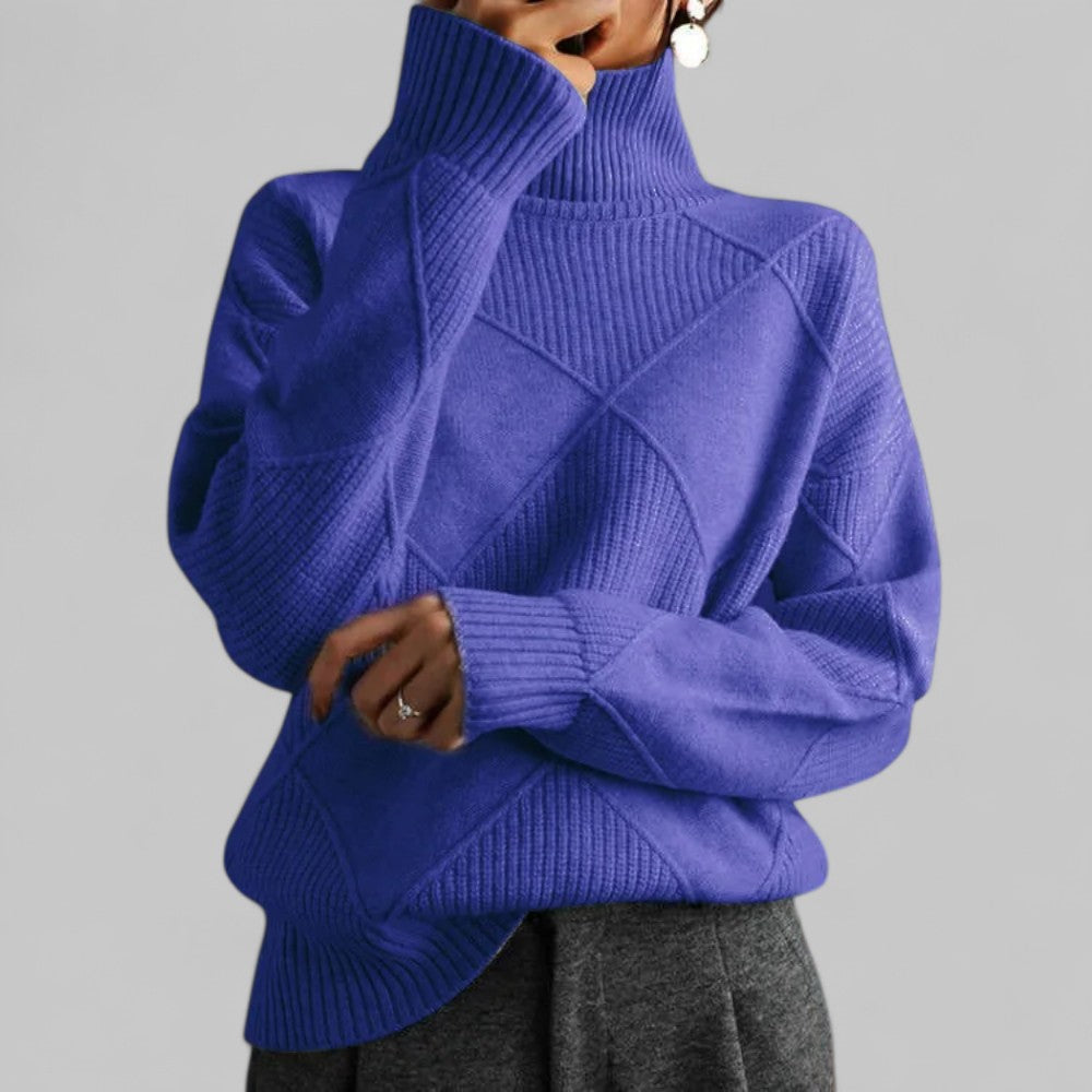 Rebecca Pull Col Roulé Oversize Femme Motifs Hivernaux Chaud Et Confortable Pour Un Style Décontracté Et Doux Toucher