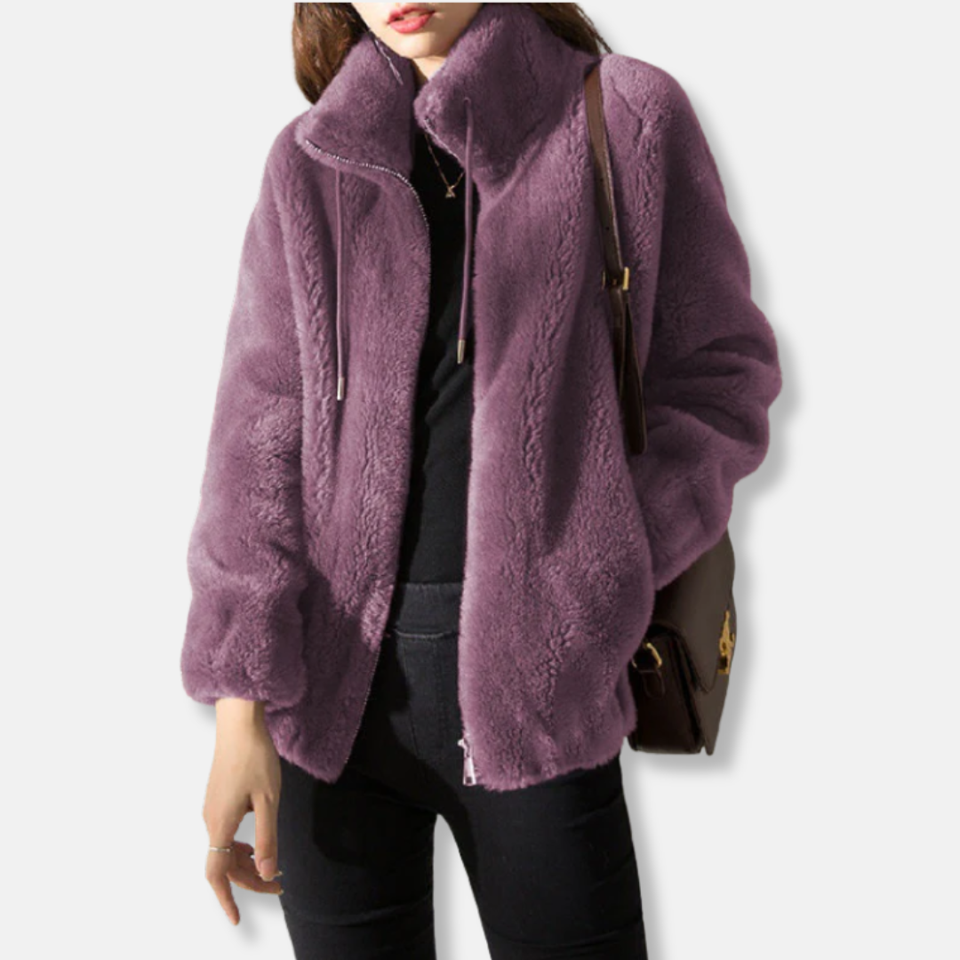 Veste Polaire Femme Coupe Décontractée Col Montant Zip Entier Poignets et Base Elastiques Confort Doux Nordisk Flair
