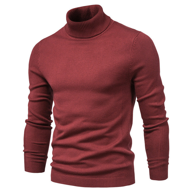 Amawinc Pull Col Roulé Homme En Cachemire Coupe Slim Tricot Côtes Manches Longues Chaud Et Élégant