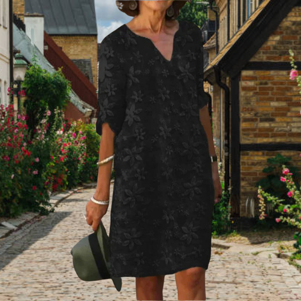 Hazel Robe Midi Décontractée Pour Femme Motif Floral Élégant Confort Quotidien Pour Toutes Les Occasions