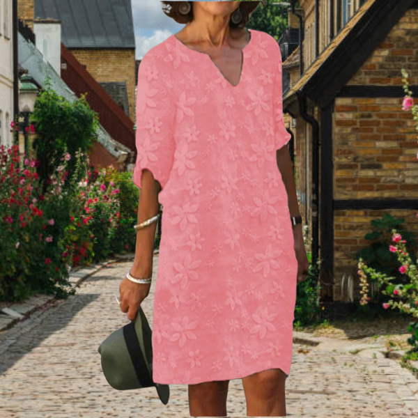 Hazel Robe Midi Décontractée Pour Femme Motif Floral Élégant Confort Quotidien Pour Toutes Les Occasions