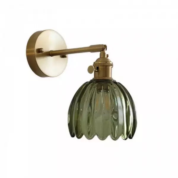 Vintage Blumenknospen-Tulpen-Glaswandlampe