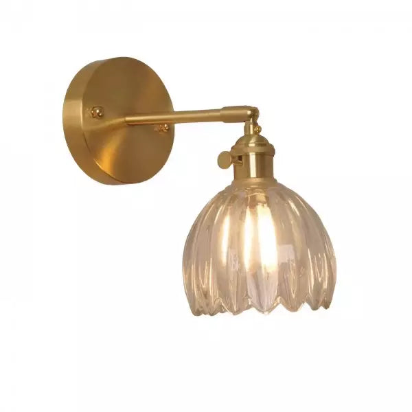 Vintage Blumenknospen-Tulpen-Glaswandlampe