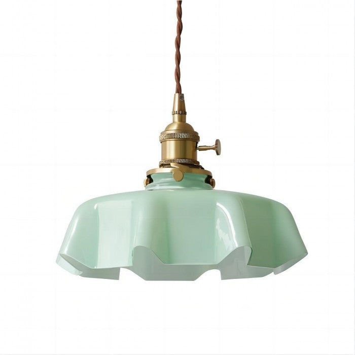 Hängelampe im Retro-Stil mit Glasblumen-Design