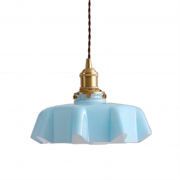 Hängelampe im Retro-Stil mit Glasblumen-Design