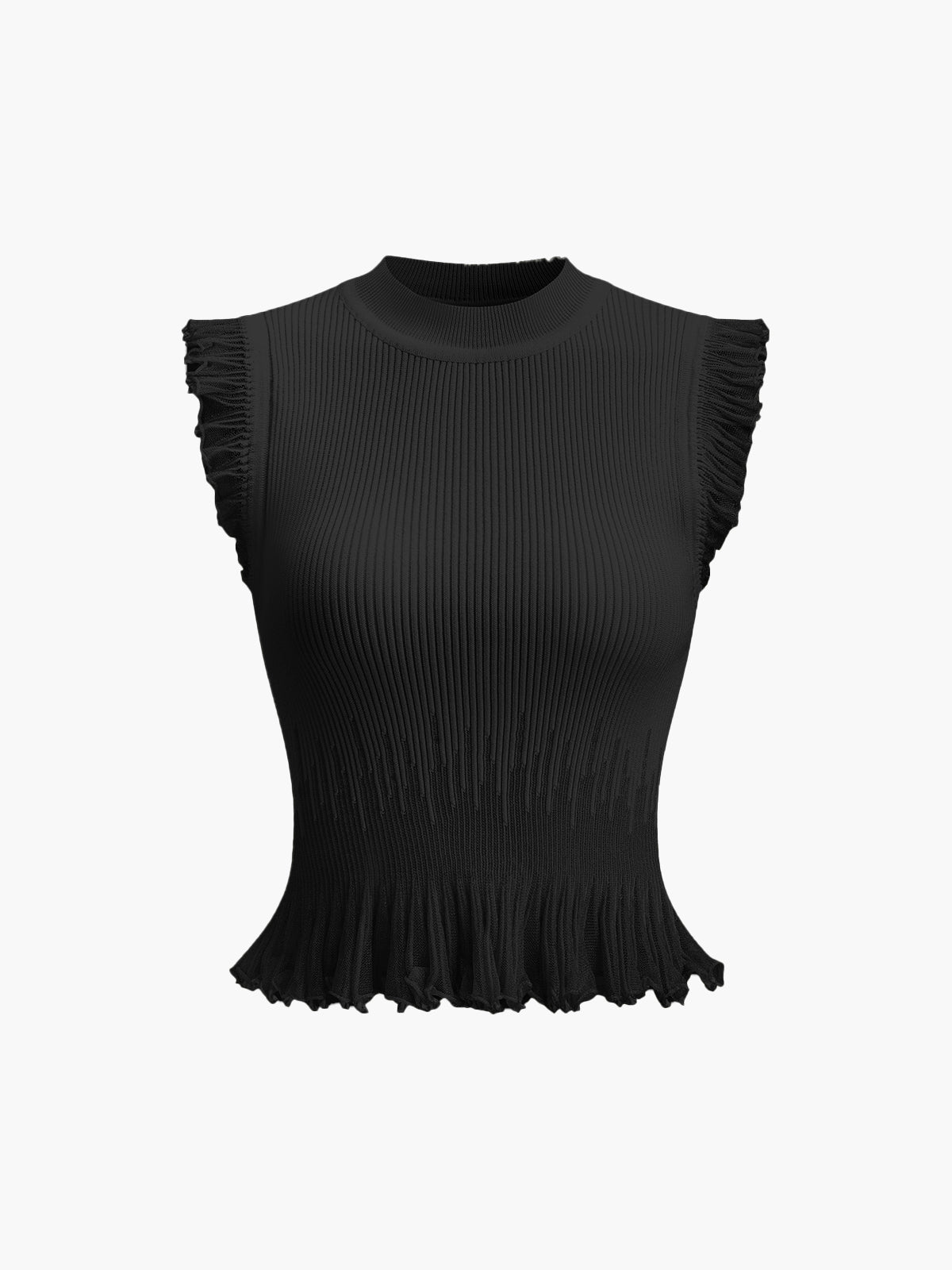 Amawinc Top En Maille Côtée À Volants Léger Et Confortable Pour Vacances Et Sorties