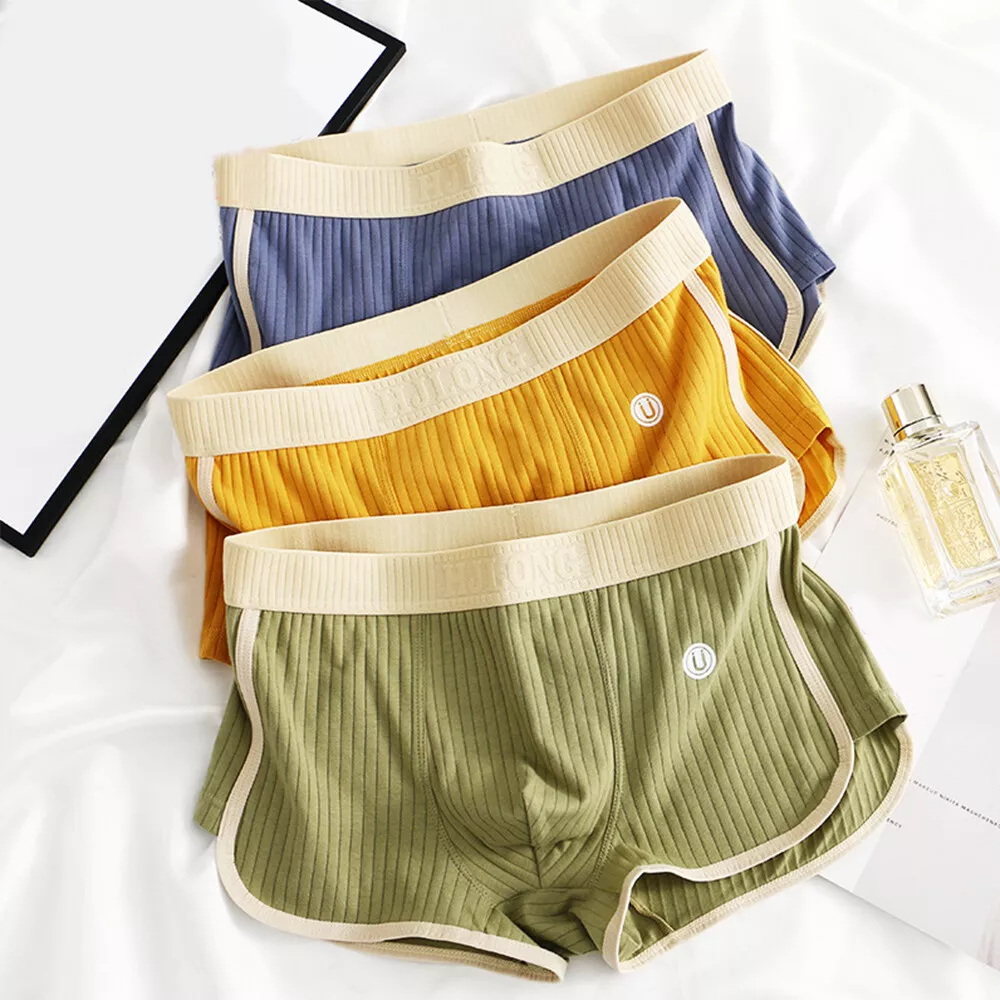 Boxers Ajustés Ensemble Trois Pièces Avec Texture Côtelée Et Bordures Contrastées Pour Homme