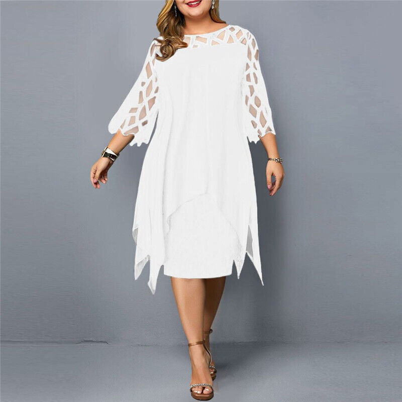Elegantes Salome Midi-Kleid in großen Größen