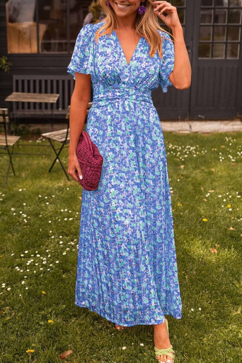 Robe Maxi Florale Alice Élégance Décolleté En V Profond Pour Mariages Brunch Et Fêtes De Jardin