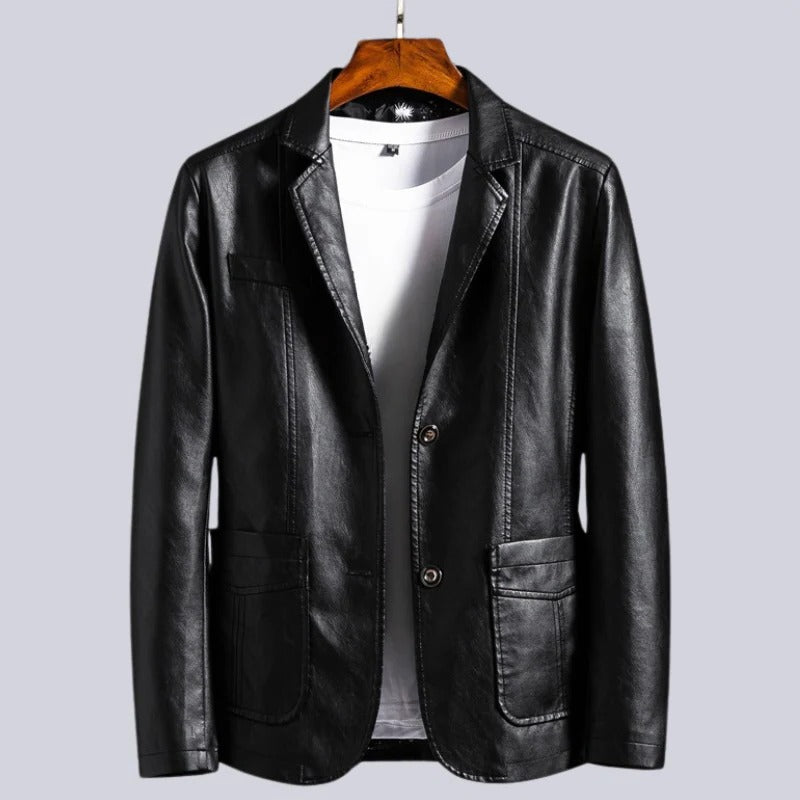 Veste en Faux Cuir Shadow Élégante et Durable avec Poches Spacieuses Avant et Compartiments Cachés