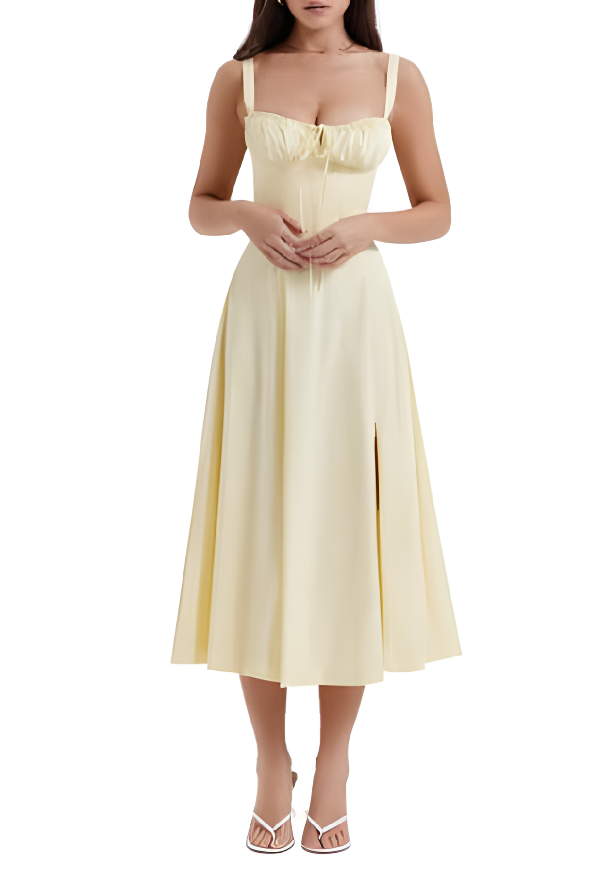 Damen-Midikleid im eleganten A-Linien-Korsett-Stil