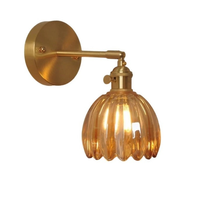 Vintage Blumenknospen-Tulpen-Glaswandlampe