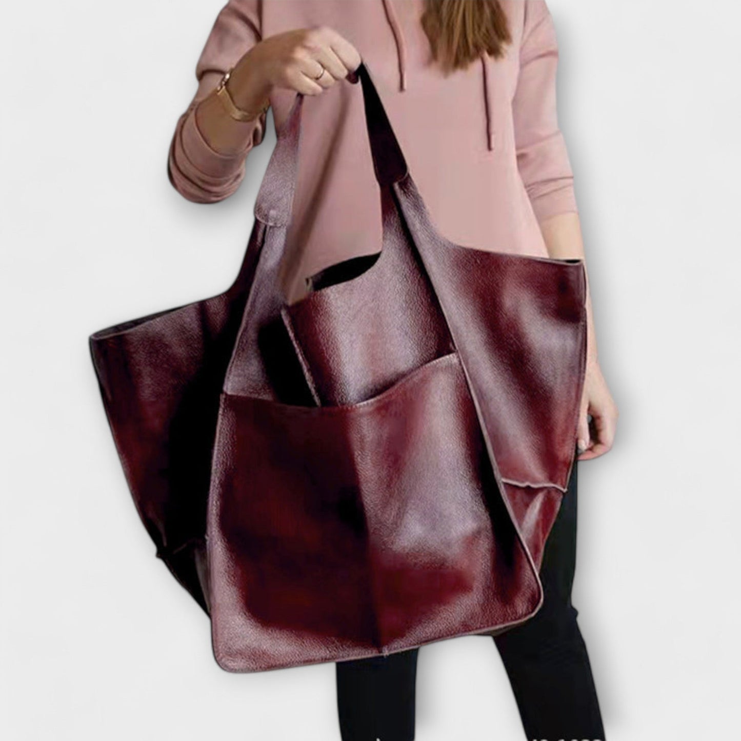 Amawinc Stella Tote Bag en Cuir Végan de Luxe avec Grand Intérieur pour Usage Quotidien