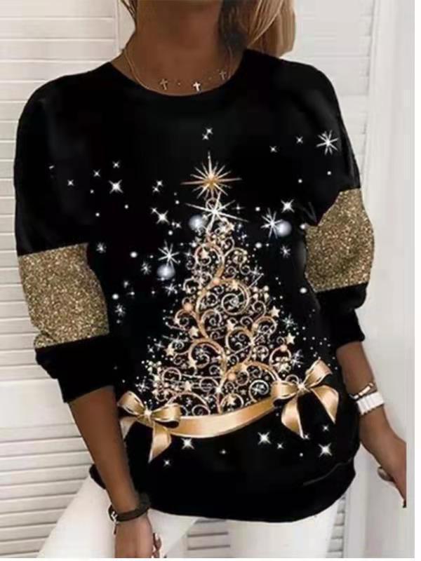 Sweat À Capuche Pour Femmes Motif Sapin De Noël Imprimé Confort Et Style Festif Premium