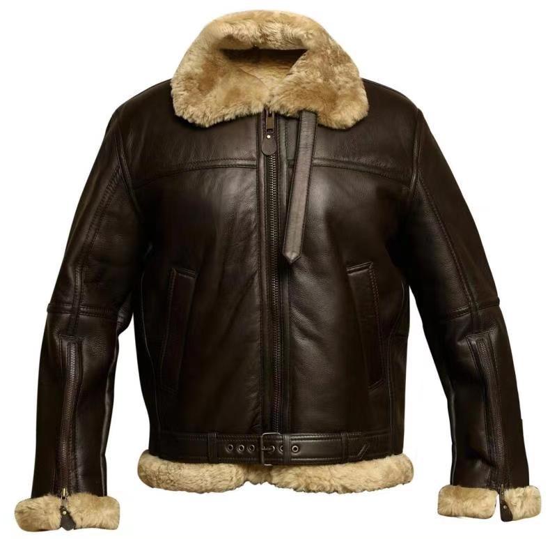 Manteau en Fourrure Pour Homme Luxe avec Doublure Chaude Amovible et Style Classique