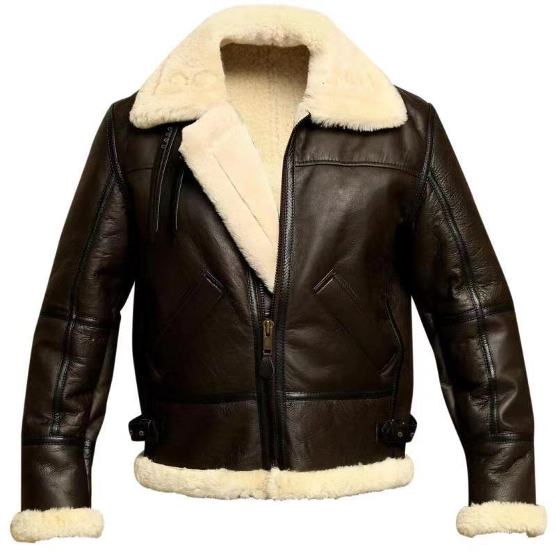 Manteau en Fourrure Pour Homme Luxe avec Doublure Chaude Amovible et Style Classique