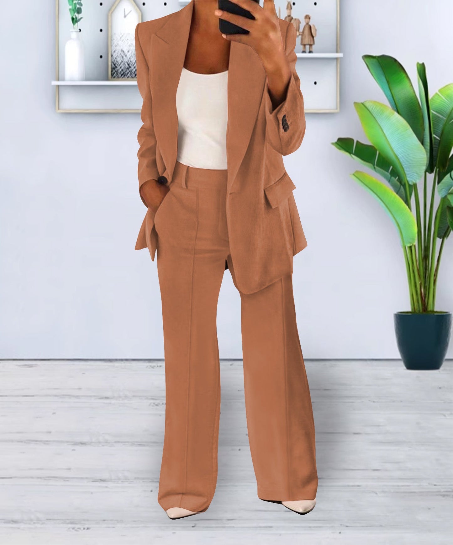 Veste Blazer Femme Élégante Pour Le Bureau Coupe Slim Fit Avec Boutons Et Polyester Durable
