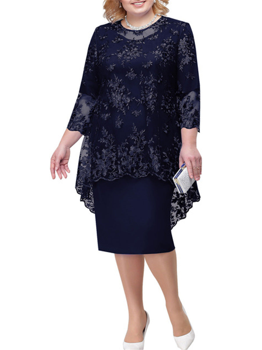 Robe Slim Brodée Pour Trajets Quotidiens Chic Confortable Pour Le Bureau Polyvalente Quotidiennement