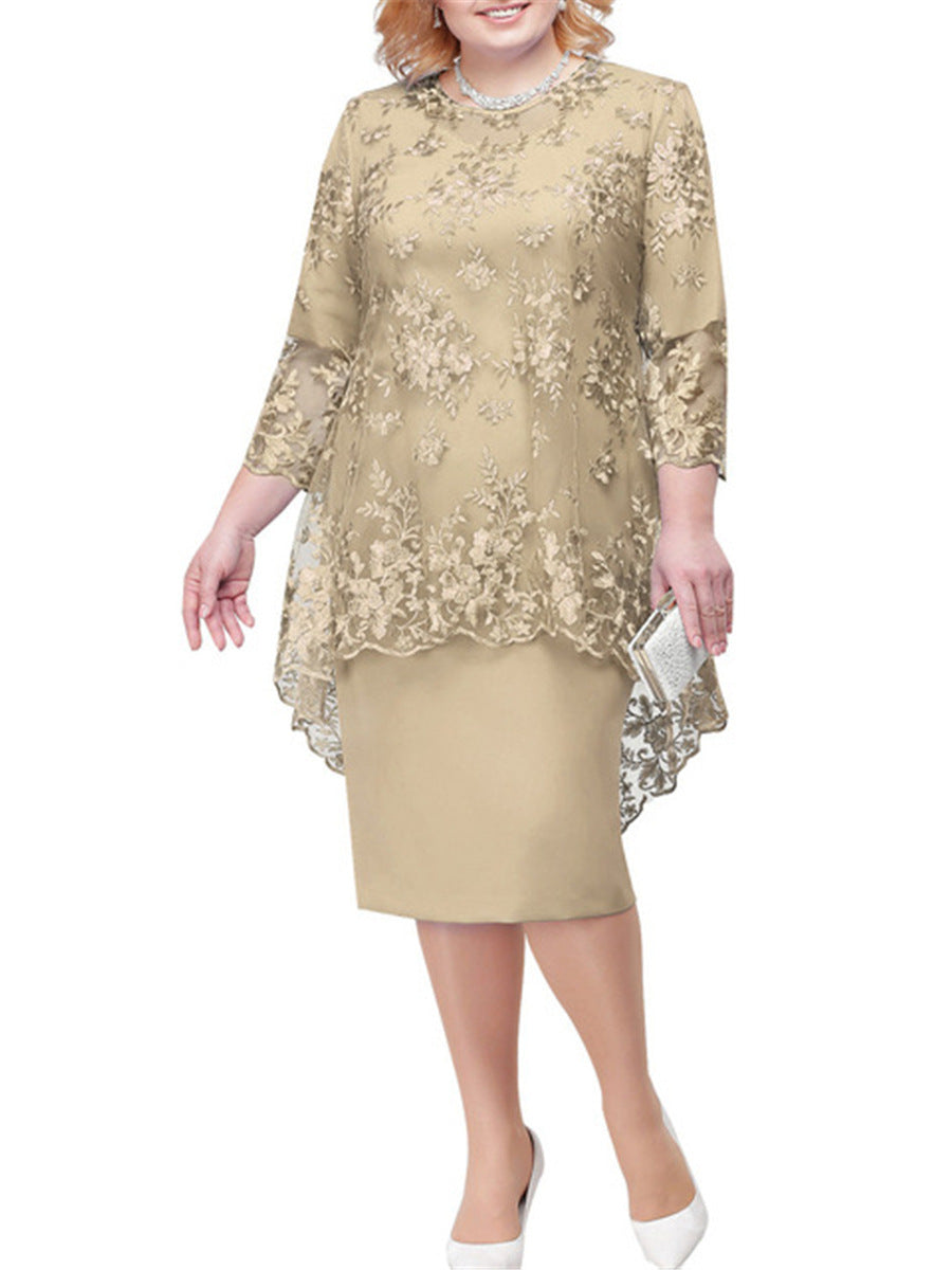 Robe Slim Brodée Pour Trajets Quotidiens Chic Confortable Pour Le Bureau Polyvalente Quotidiennement