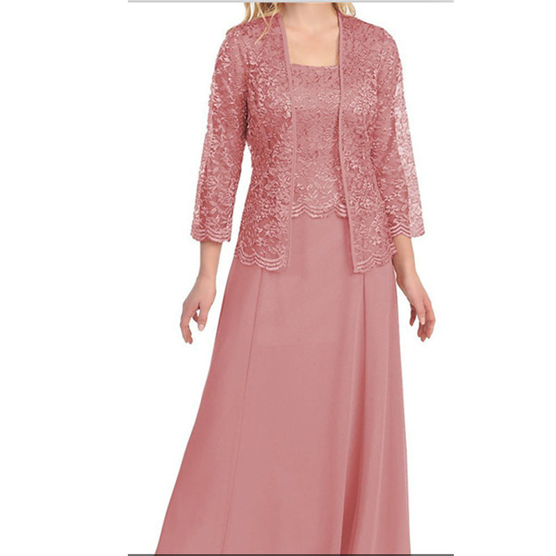 Robe Longue Pour Mère De La Mariée Avec Boléro En Dentelle Deux Pièces Élégante Et Formelle