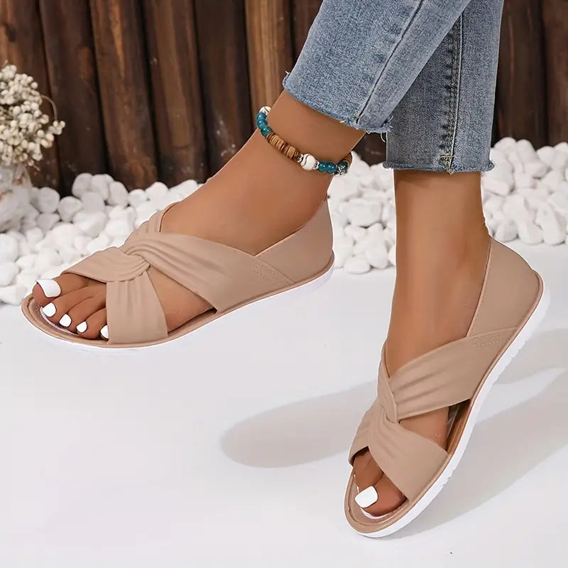Lila Sandales Slides Confortables Dessus Torsadé Semelle Douce Marche Détente Quotidienne