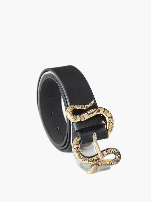 Snake Buckle Leather Belt - Amawinc
