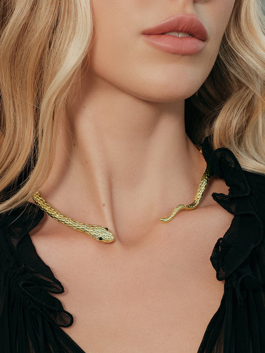 Snake Shaped Choker Necklace - Amawinc