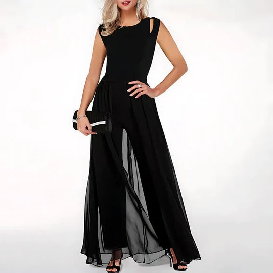 Combinaison À Silhouette Élégante Avec Ceinture Ajustable Et Pantalon Large Pour Un Style Confiant Et Polyvalent