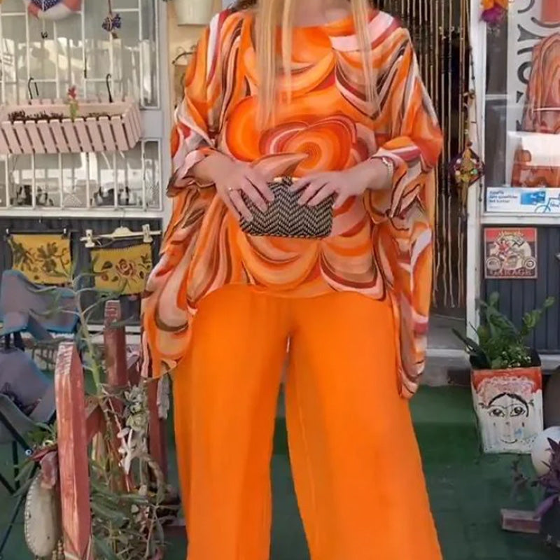 Damen-Sommerset Lucienne: Buntes Chiffon Zweiteiler