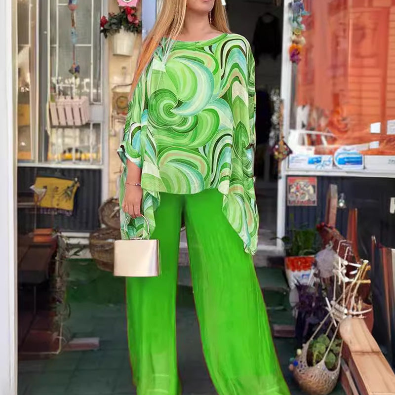 Damen-Sommerset Lucienne: Buntes Chiffon Zweiteiler