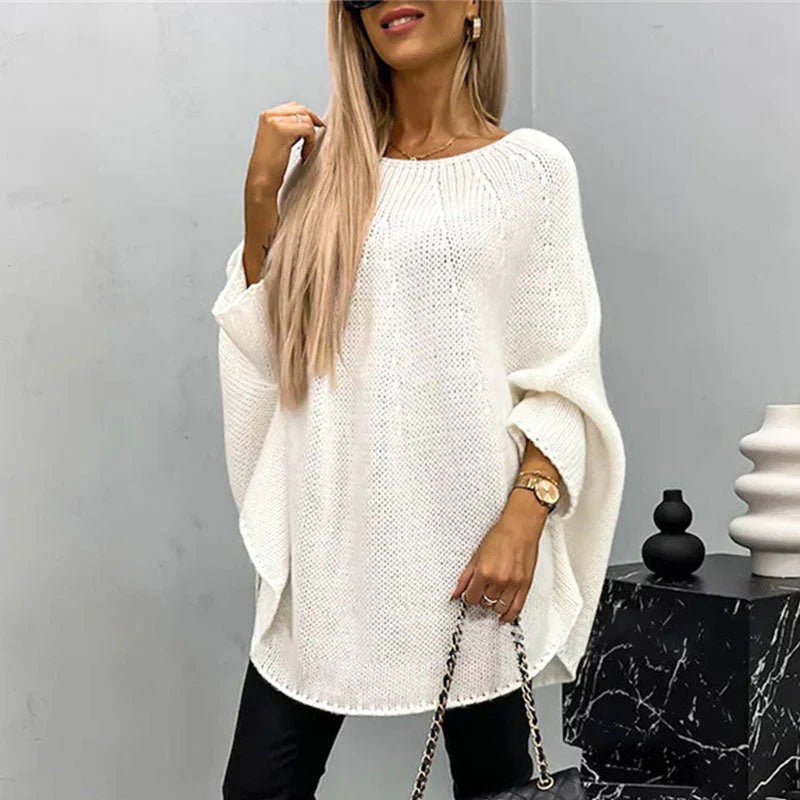 Pull Femme en Maille Épais Oversize Coupe Décontractée Longueur Cuisse Laine Douce