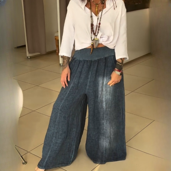 AMALIA Hose mit weitem Bein, Stretchmaterial und Taschen