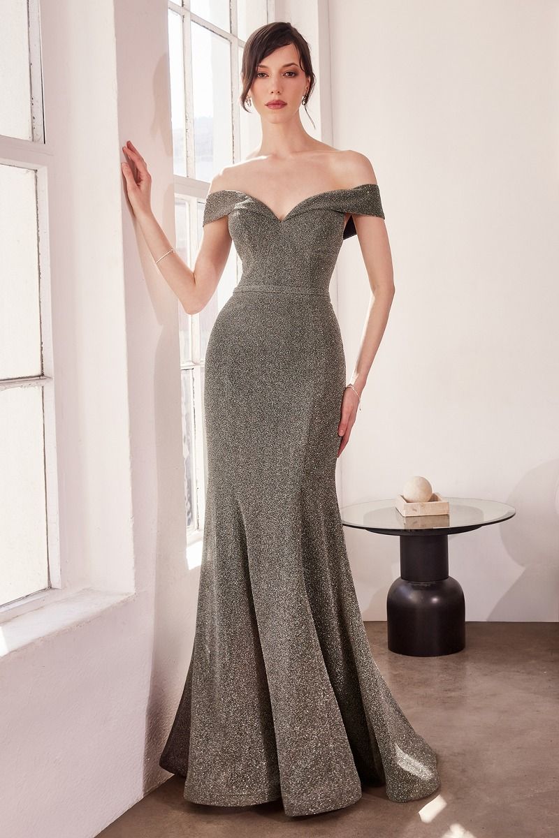 Robe Longue Sirène Glamour Pailletée Épaules Dénudées Pour Bal Prom Mariage Élégante