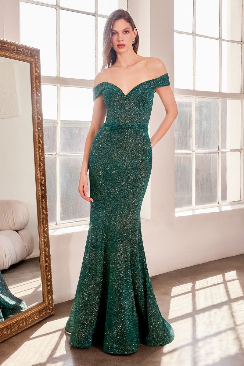 Robe Longue Sirène Glamour Pailletée Épaules Dénudées Pour Bal Prom Mariage Élégante