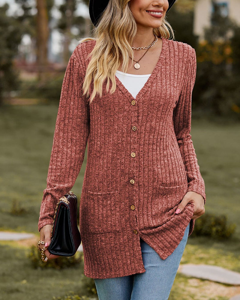 Cardigan Femme À Manches Longues Talia Chaud Et Élégant En Maille Côtelée Confortable Et Stylé