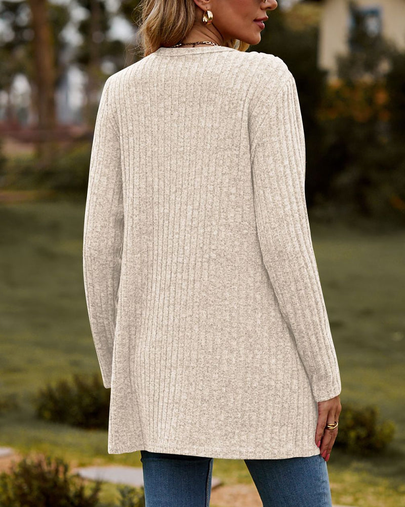 Cardigan Femme À Manches Longues Talia Chaud Et Élégant En Maille Côtelée Confortable Et Stylé
