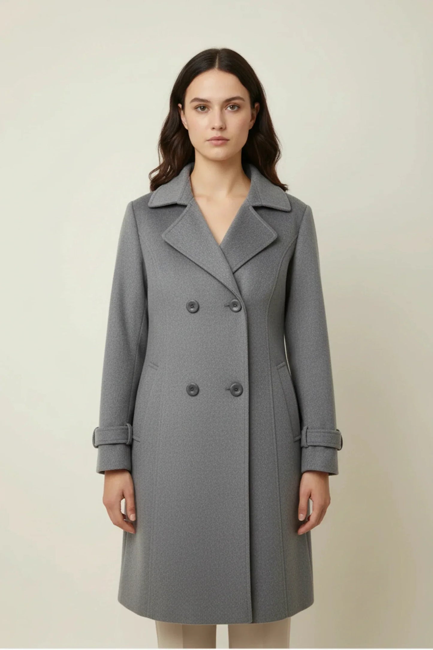 Manteau D'Hiver Double Boutonnage Pour Femme À Boutons Devant Classique Et Polyvalent
