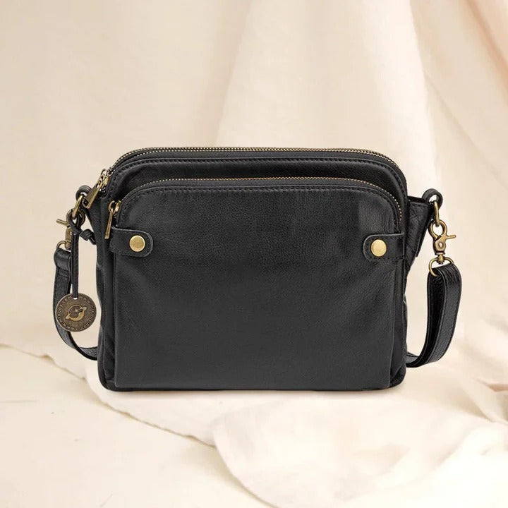 Amawinc Sac Bandoulière En Cuir À Trois Compartiments Et Pochette Organisation Sophistiquée Pour Professionnels Modernes