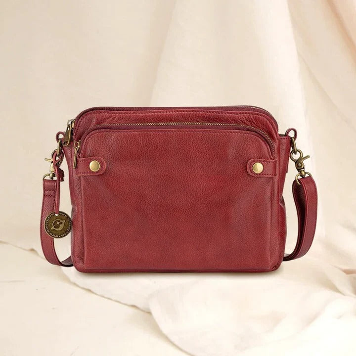 Amawinc Sac Bandoulière En Cuir À Trois Compartiments Et Pochette Organisation Sophistiquée Pour Professionnels Modernes