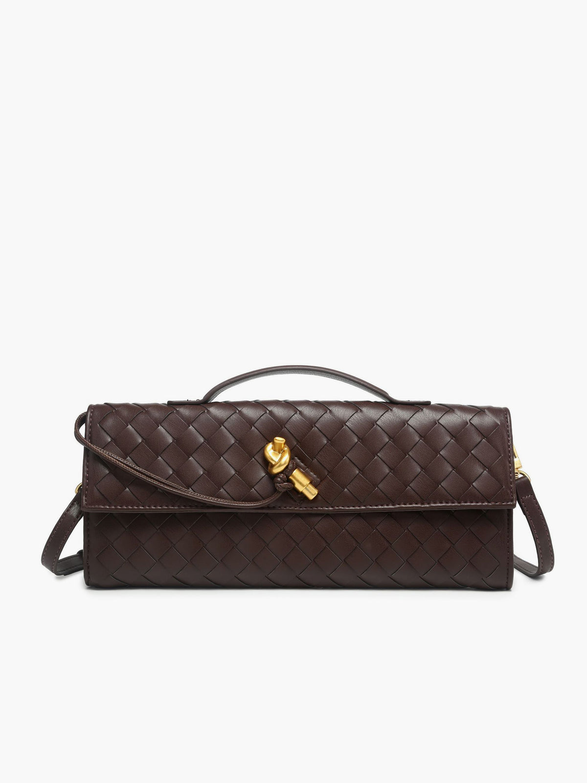 Amawinc Sac Clutch Bandoulière Deux Voies Tressé Rabat Convertible 2 En 1 Pour Jour Et Nuit
