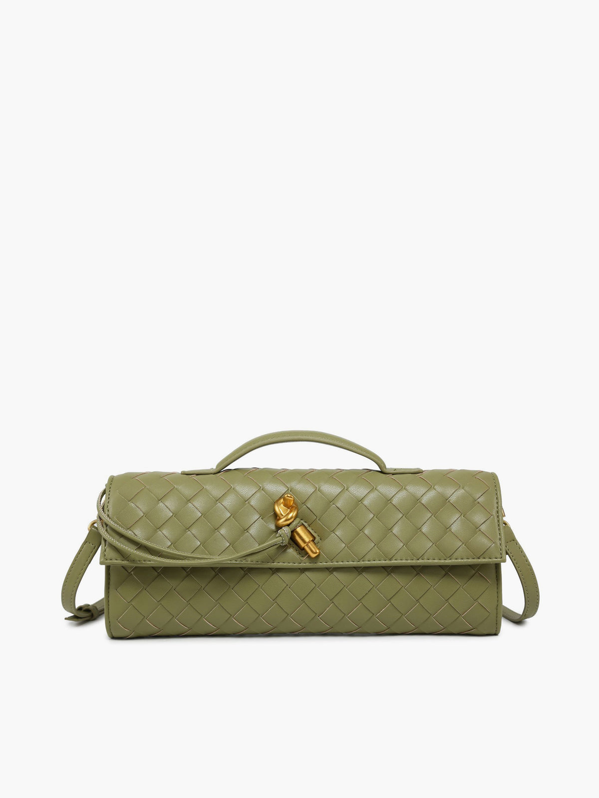 Amawinc Sac Clutch Bandoulière Deux Voies Tressé Rabat Convertible 2 En 1 Pour Jour Et Nuit
