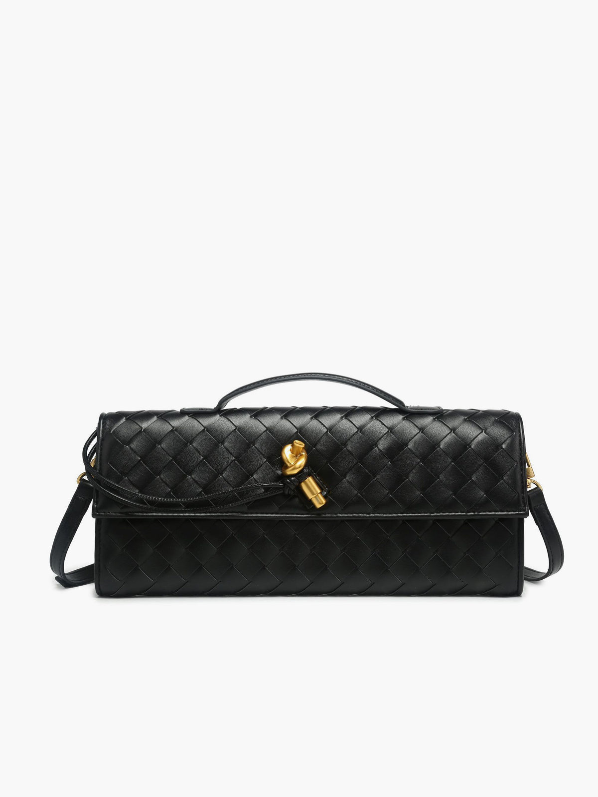Amawinc Sac Clutch Bandoulière Deux Voies Tressé Rabat Convertible 2 En 1 Pour Jour Et Nuit