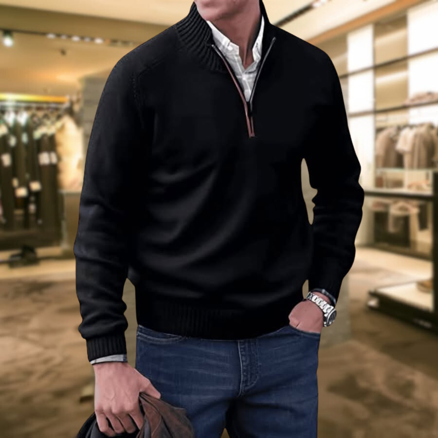 Edler Kaschmirpullover mit Reißverschluss von UWE