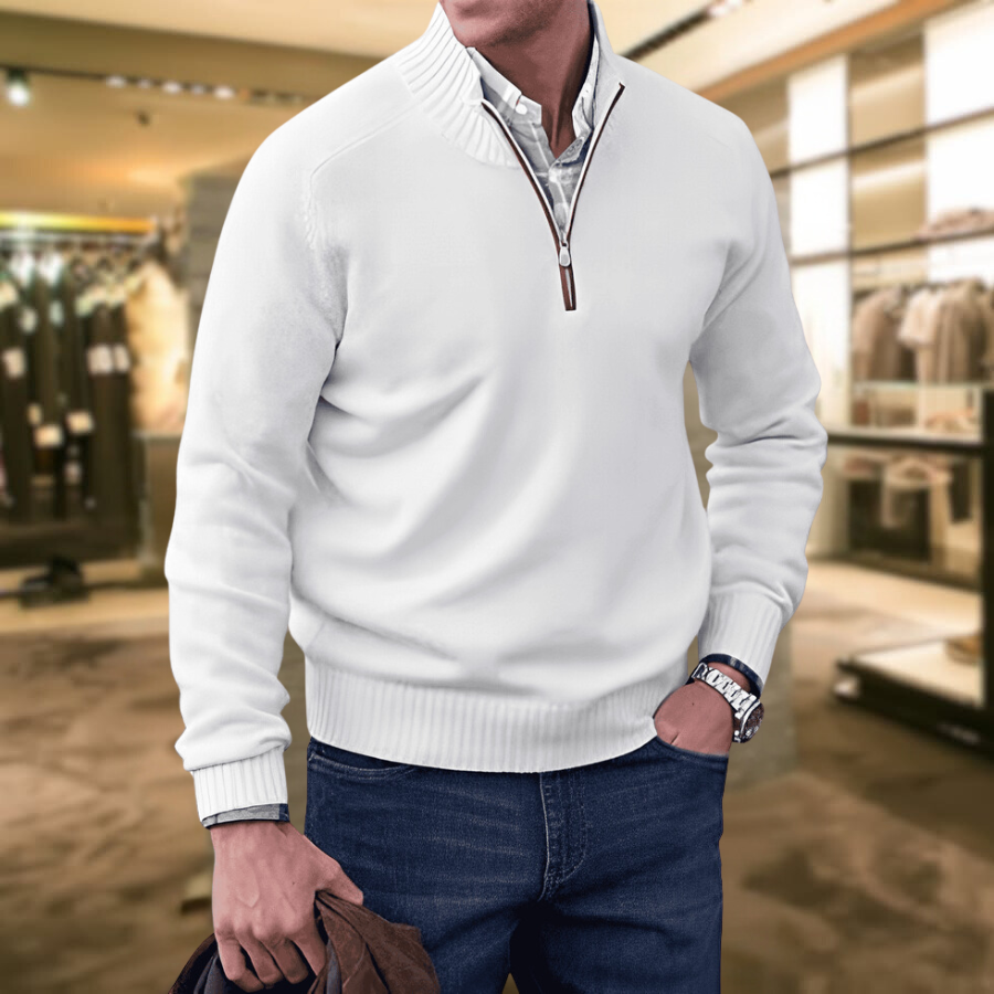 Edler Kaschmirpullover mit Reißverschluss von UWE