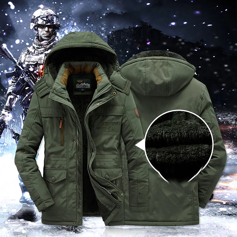 Veste Hivernale Pour Homme Chaude Capuche Robuste Etanche Isolation Pour Plein Air Vie Urbaine