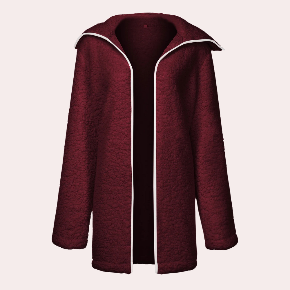 Damen Kapuzenjacke aus weichem Plüsch von Fudus