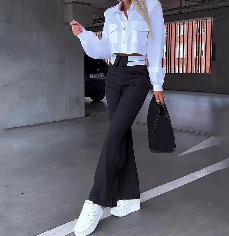 Amawinc | Kurzes Blazerjackett und Gerade Hosen Satz