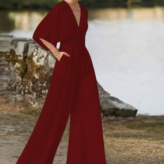 Combinaison Décolleté En V Lena Élégante Pour Jour Et Soirée Confort Et Sophistication Quotidienne