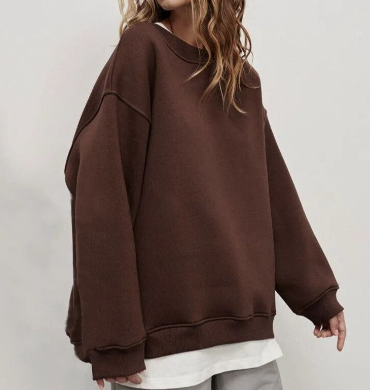 Damen Basic-Sweatshirt in Übergröße von Fudus